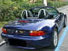 bmw z3 wind deflector to fit dual chrome roll bars clear